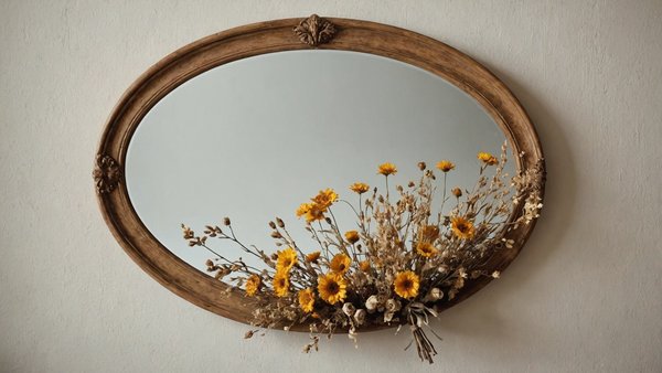 Miroir fleur séchée : charme naturel et élégance intemporelle